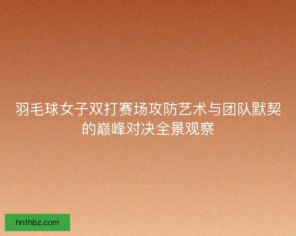 羽毛球女子双打赛场攻防艺术与团队默契的巅峰对决全景观察